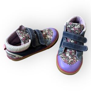 Floral Kids Shoes with Purple Accents